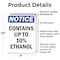 Signmission Contains Up To 10% Ethanol, 7 in W x Rectangle, Vinyl Decal OS-2PACK-NS-D-710-V-10806 - alternate 2